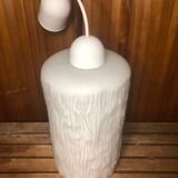 Old LOUIS KALFF Style Pendant Lamp White Opaline ReliefVintage #A445