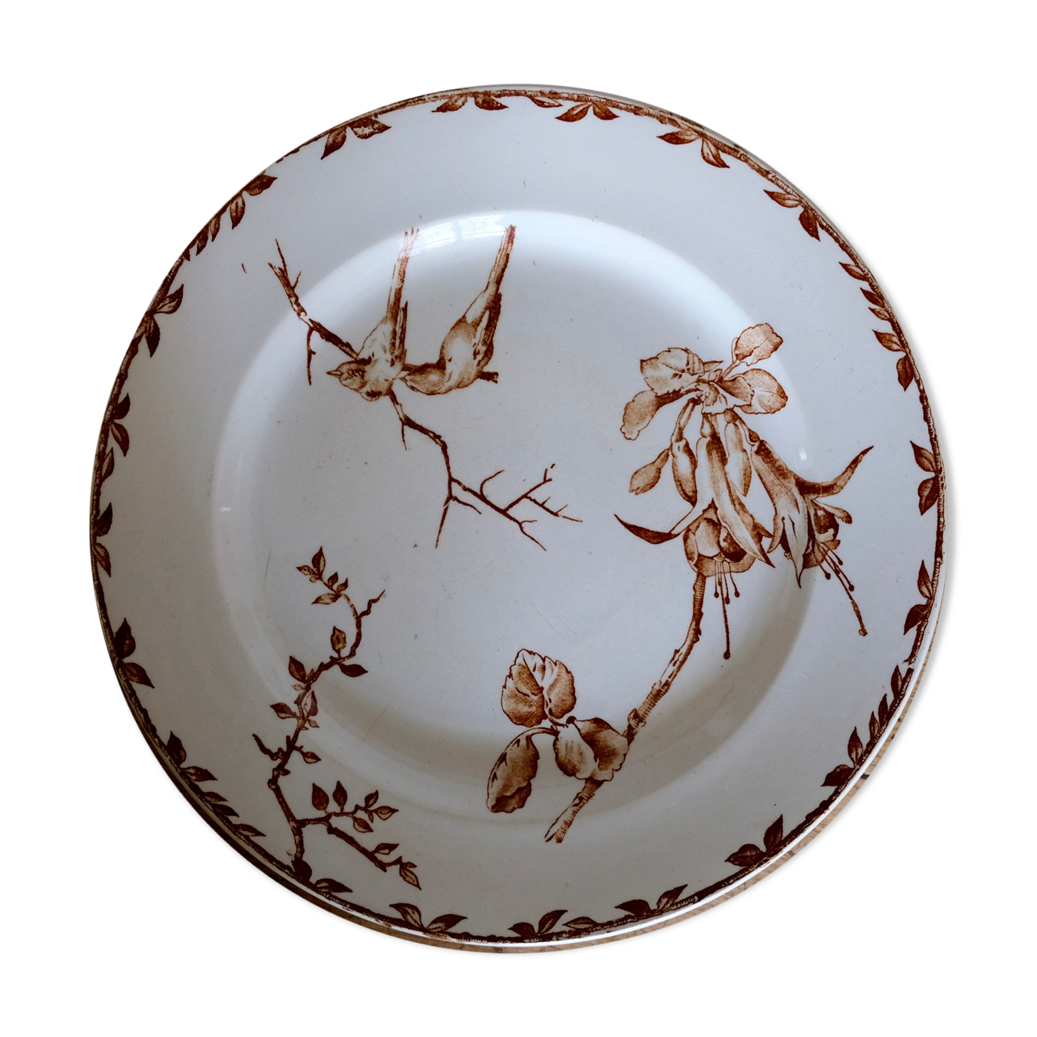 Antique brown Oxford model plate, HB - Choisy-le-Ro Co., 1900s