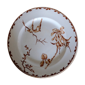 Antique brown Oxford model plate, HB - Choisy-le-Ro Co., 1900s