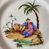 Set of 3 decorative earthenware plates stamped "Gien"
