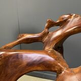 Large olive tree root chair set, 1960s