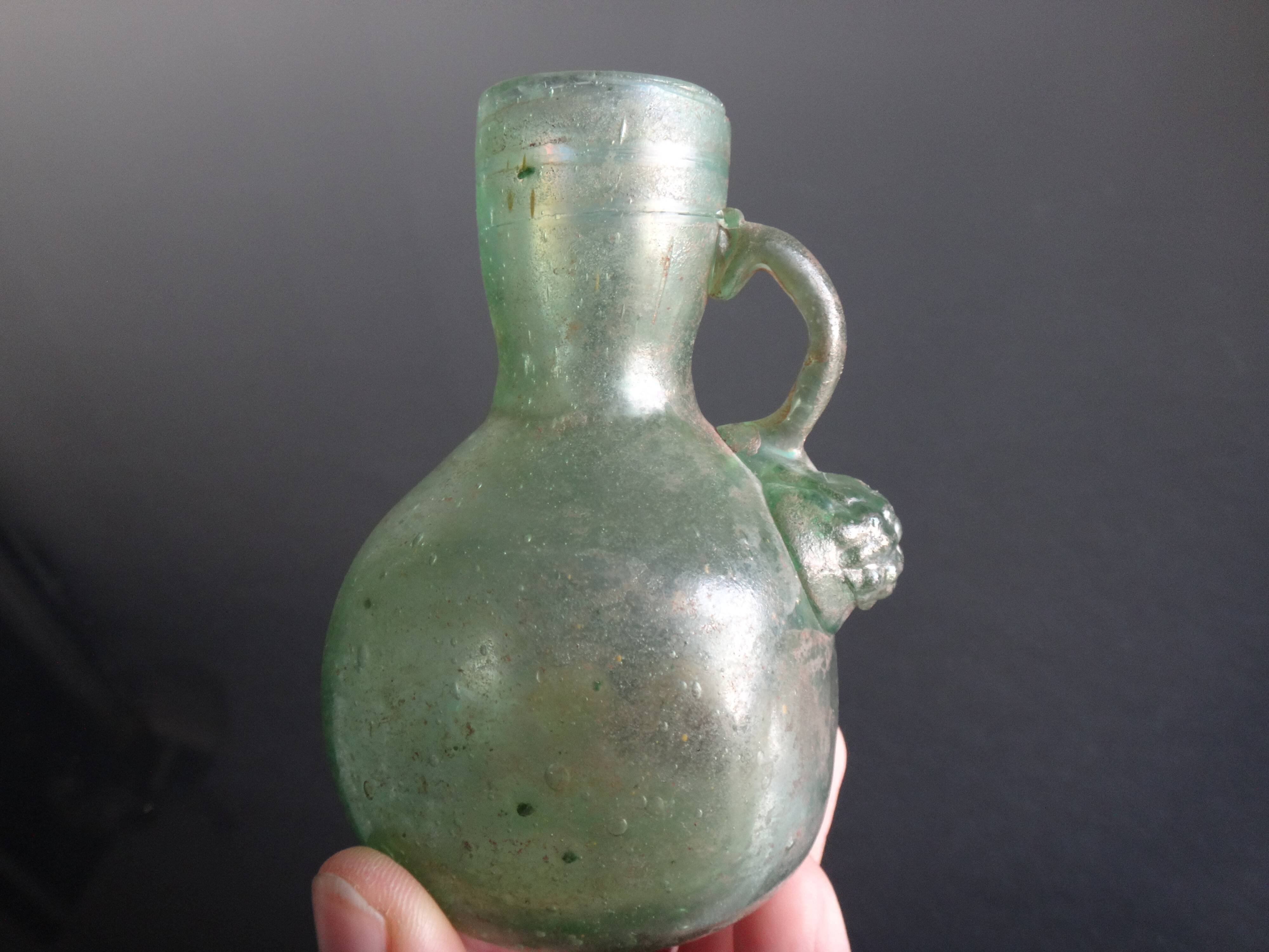 Ancient hanse vase in roman Gallo iridescent glass