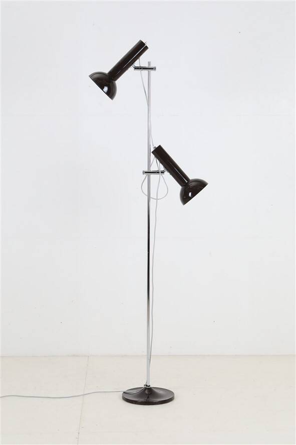 Big mid-century double-spot floor lamp / 1960s–1970s / space age / Danish modern design