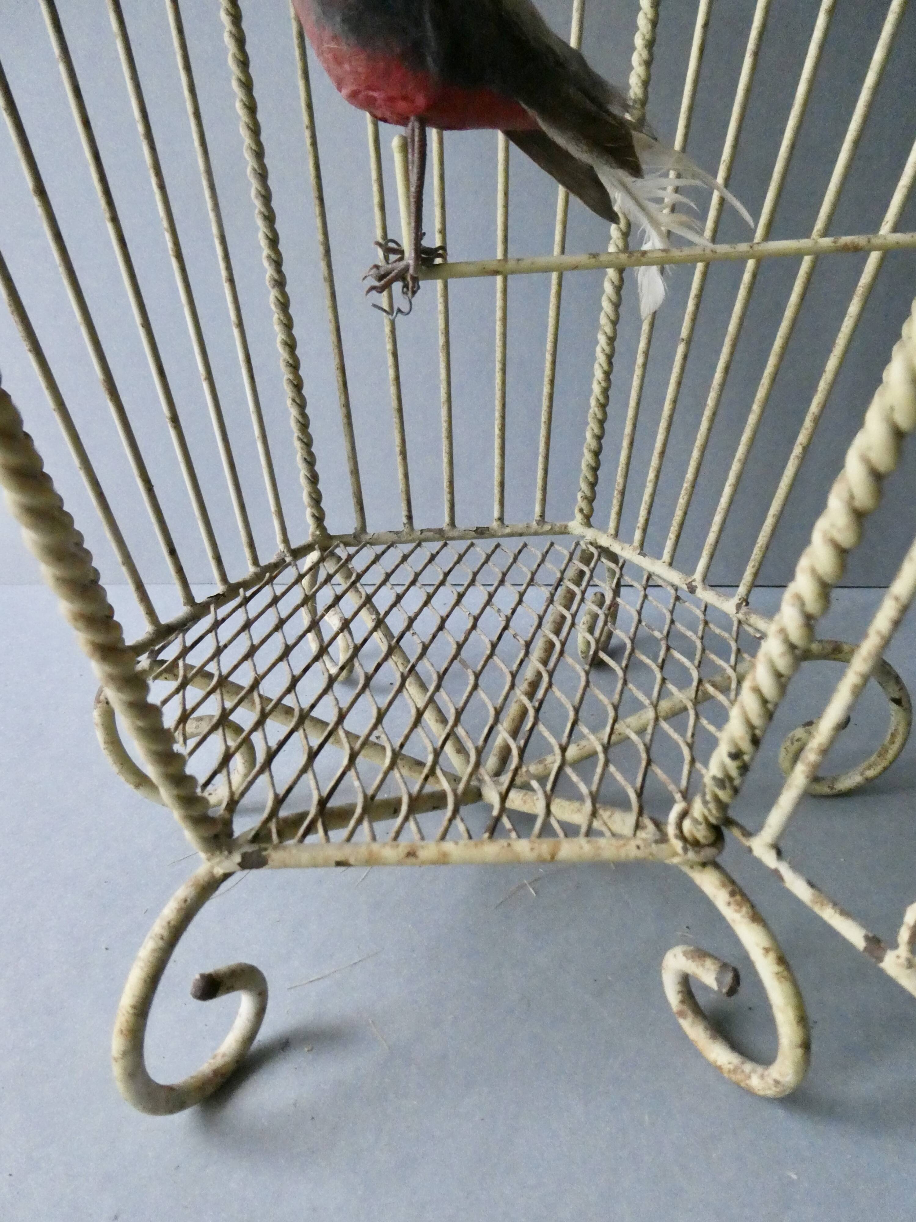 Chandelier suspension in metal, cage shape, from the 60s