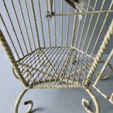 Chandelier suspension in metal, cage shape, from the 60s