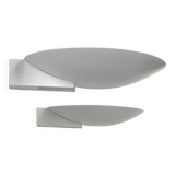 Paire d'appliques vintage moderniste Disderot métal laqué blanc France 1970