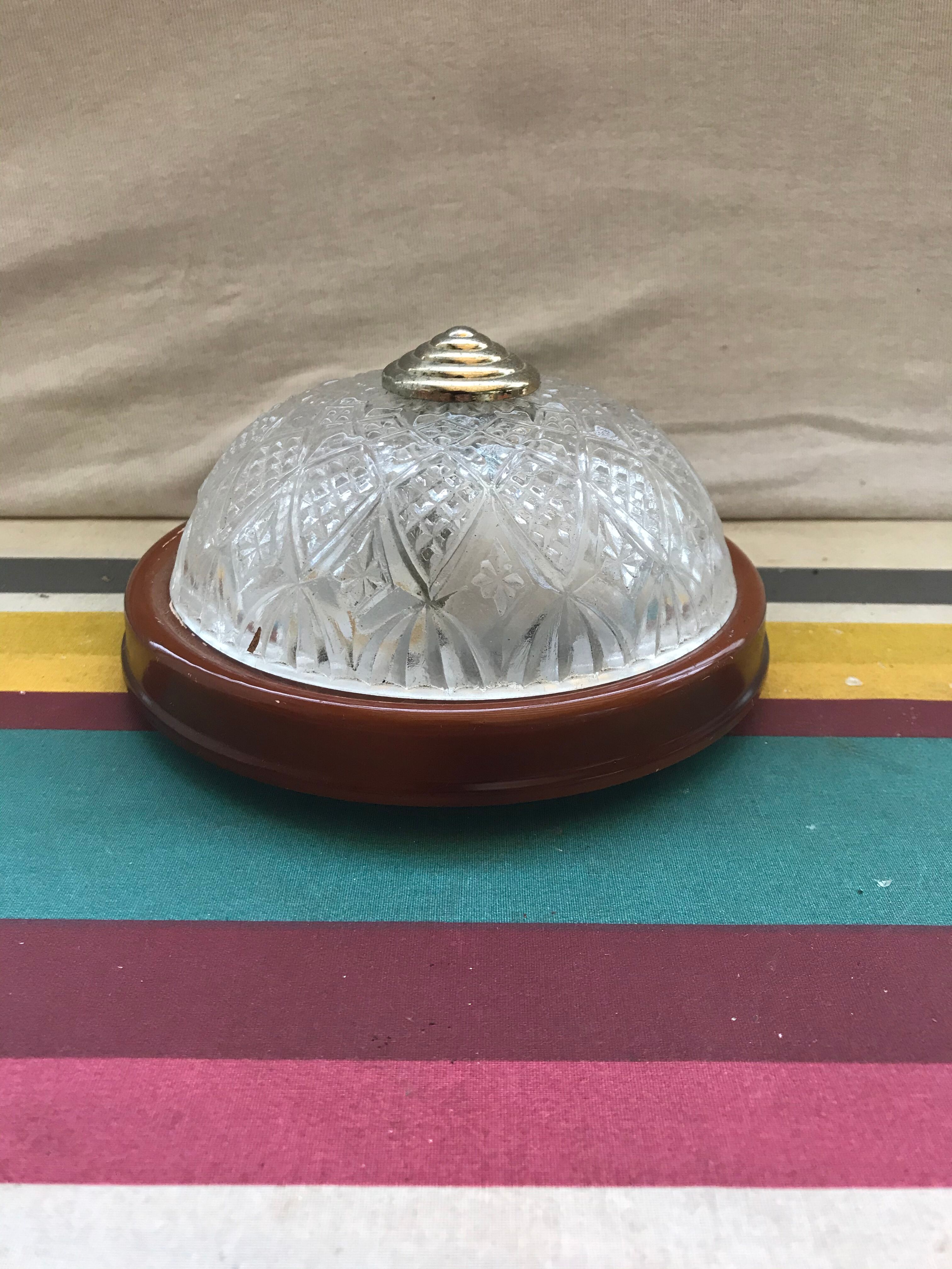 Round glass ceiling lamp