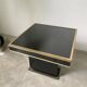 Black lacquer and brass console coffee table