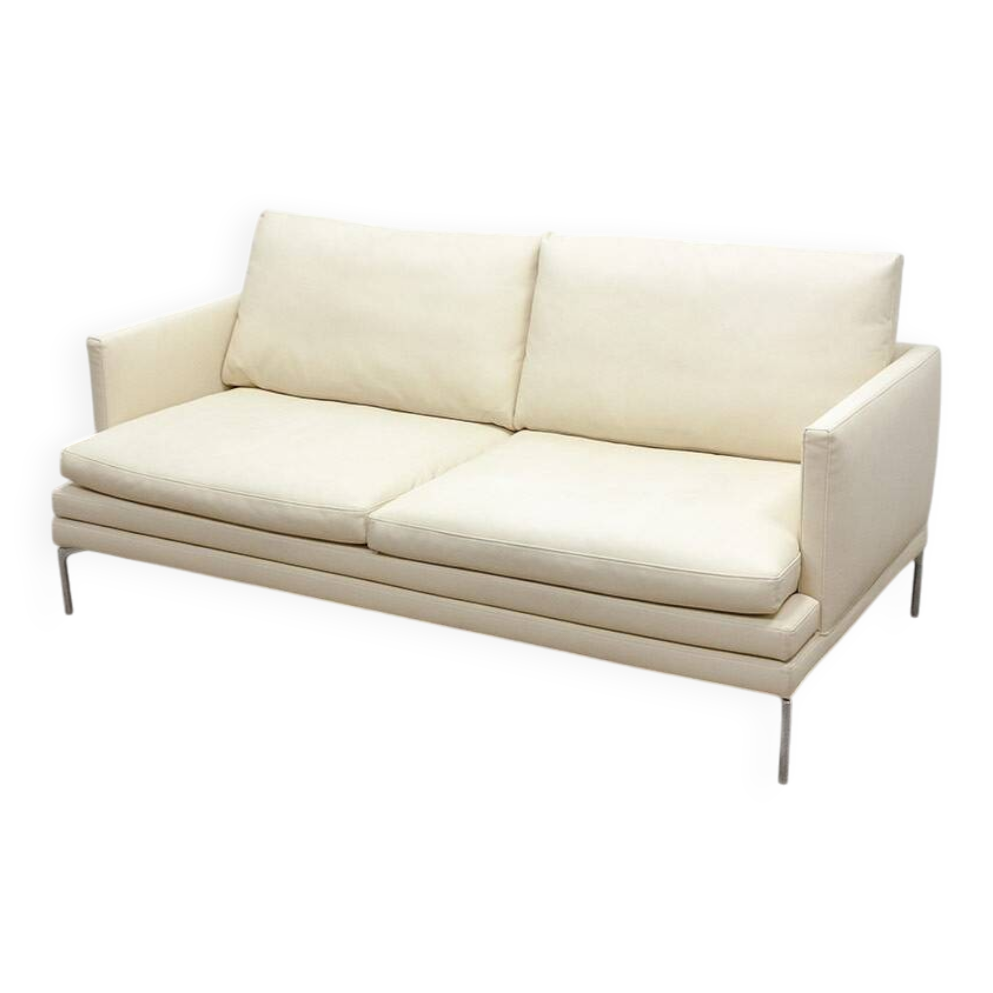Zanotta white leather sofa