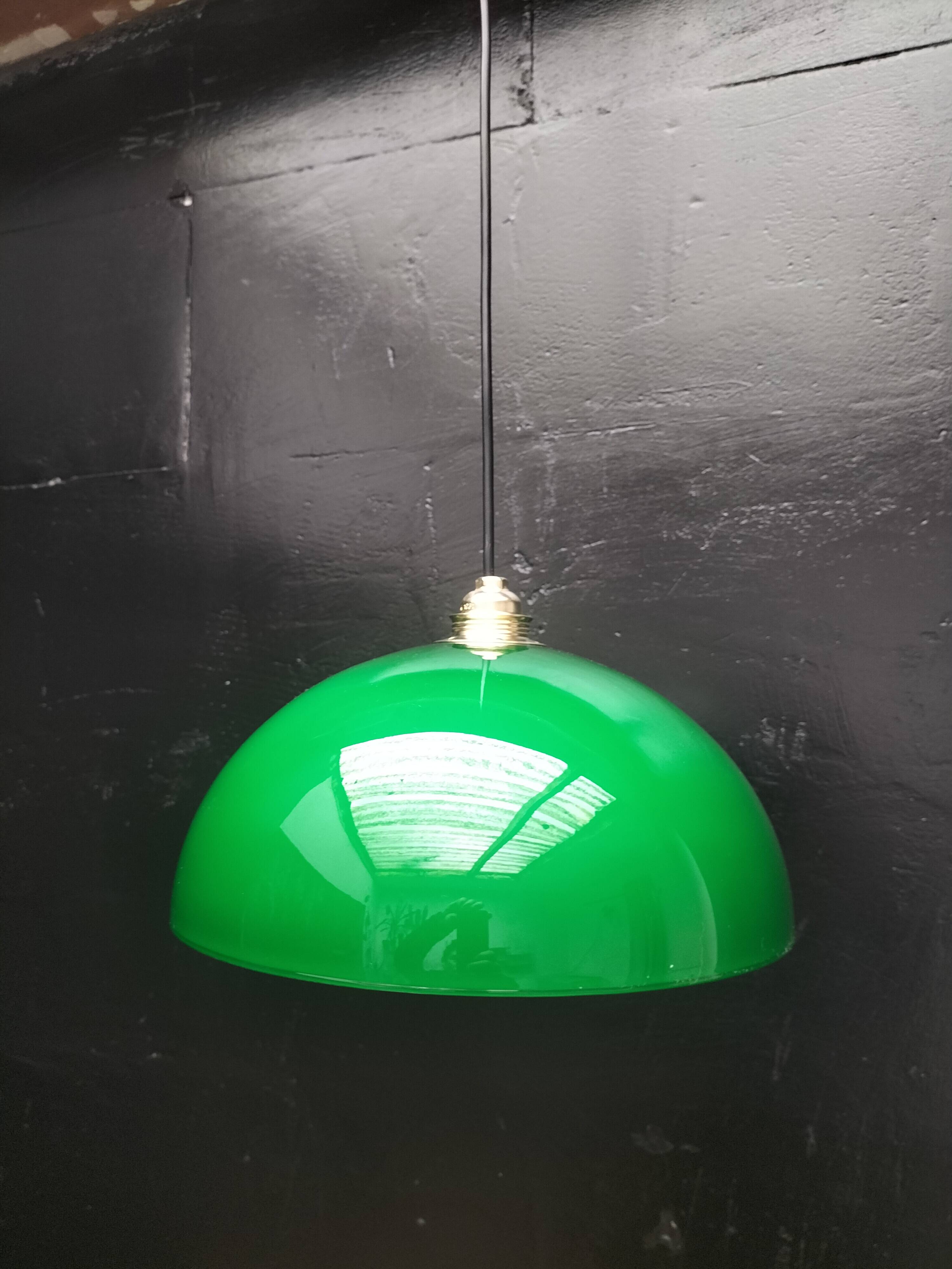 Green opaline pendant light