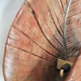 Mid-Century ceramic earthenware sconce, palm leaf shaped