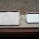 Rectangular stainless steel trays with handles from the 70s/80s