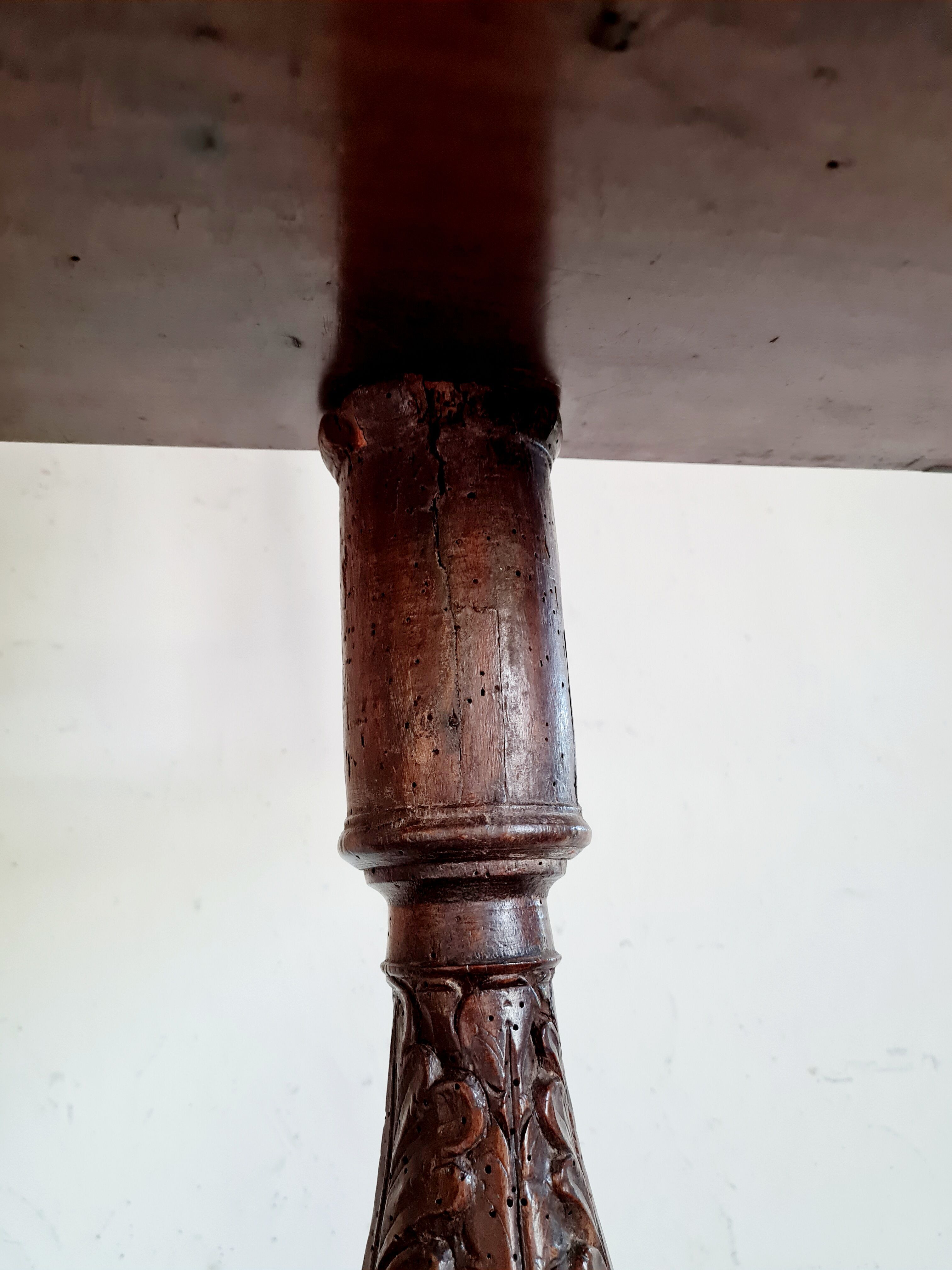 Old carved wooden church desk