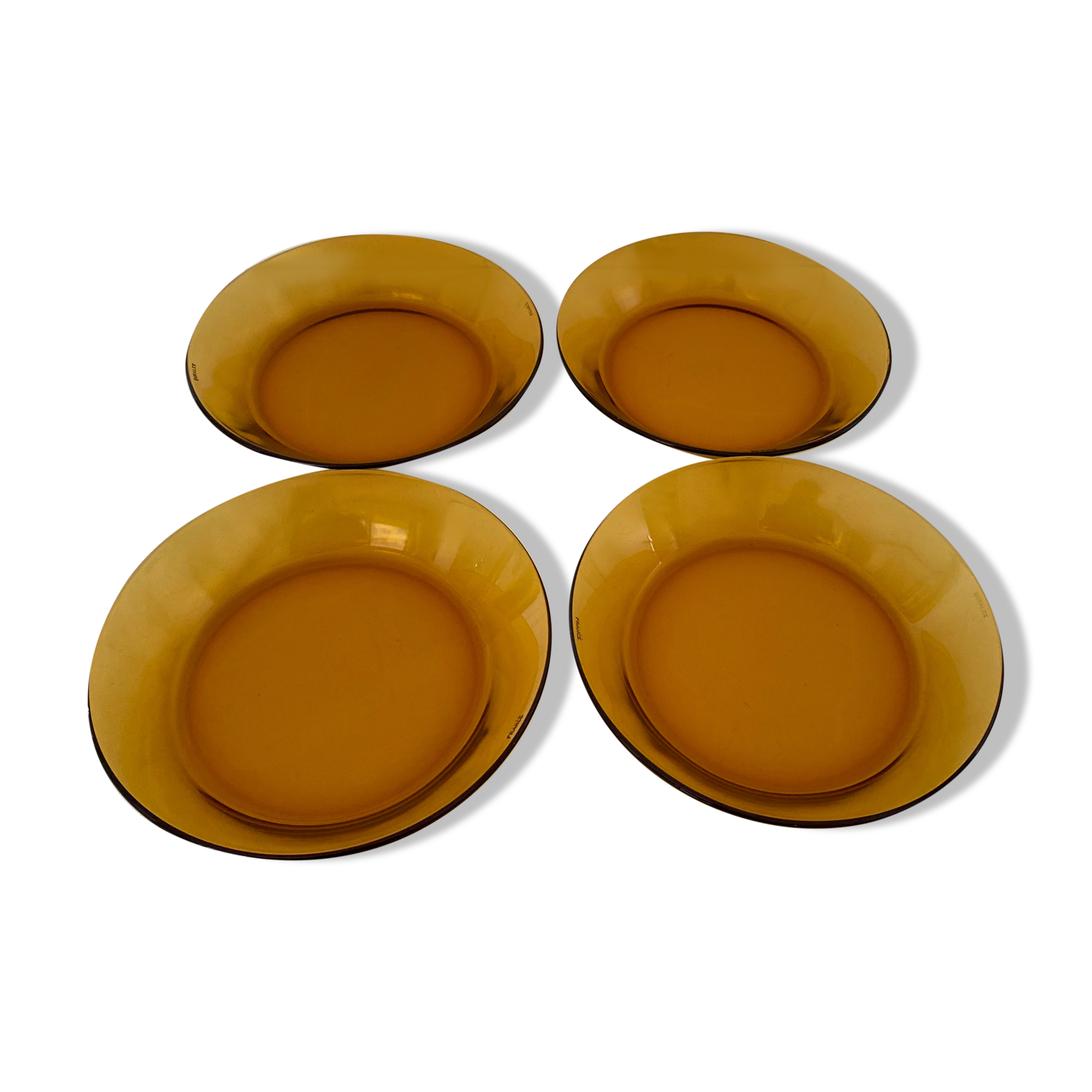Lot de 4 assiettes à soupe ambrées Duralex