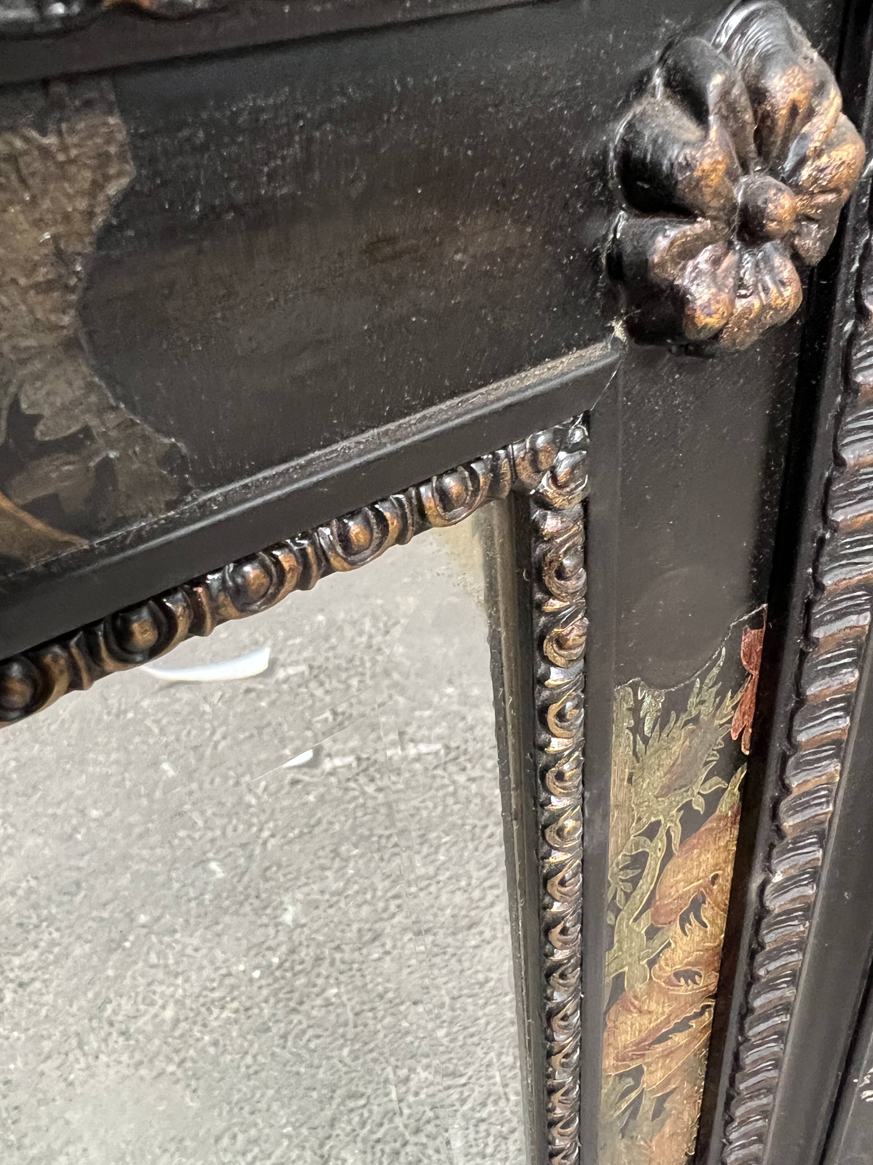 Mirror with painted wooden frame