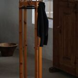 Modern Danish, brutalist round coat rack in solid pine, cylindrical shape, 1970s.