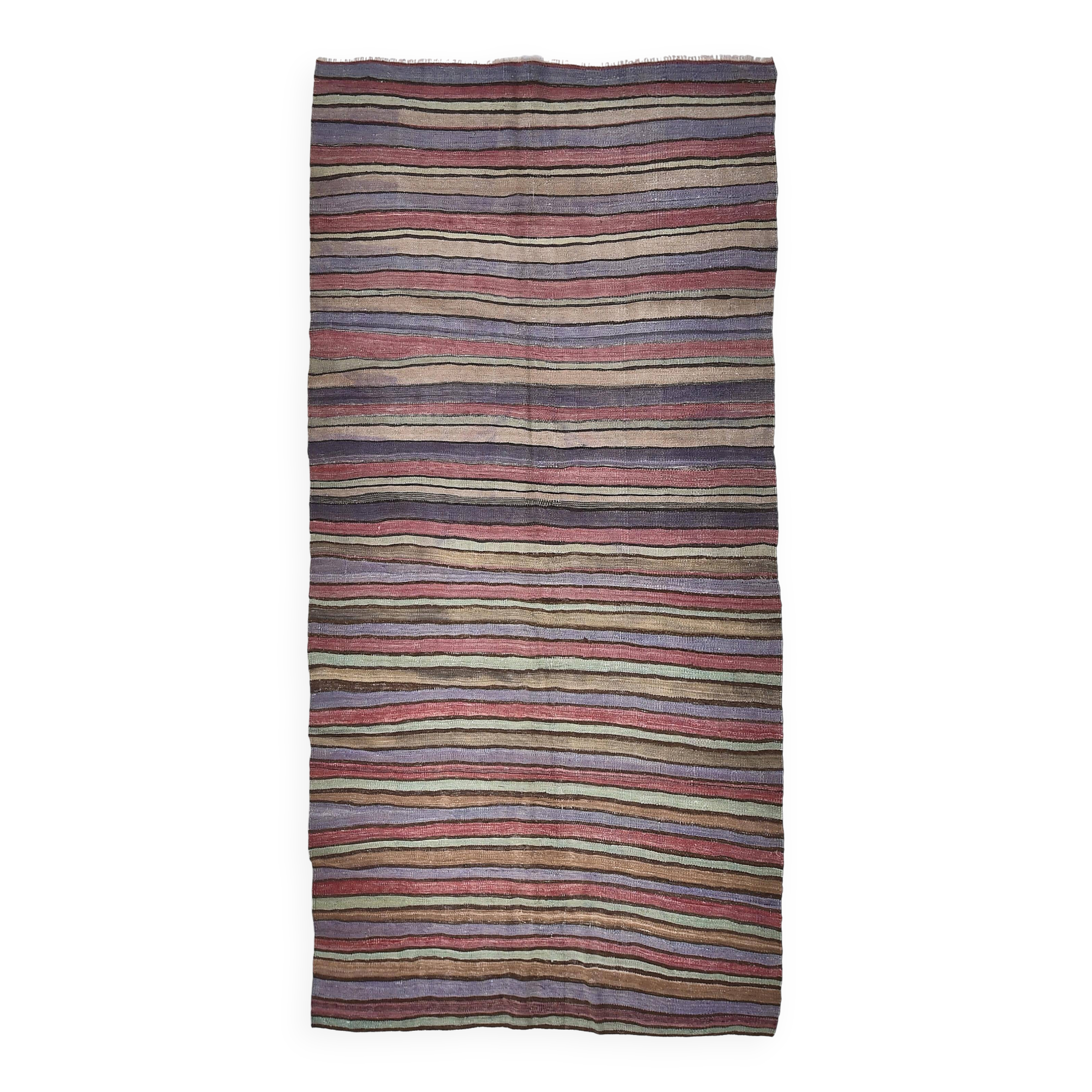 Blue & Green Striped Kilim Rug 146x288Cm SK 241322