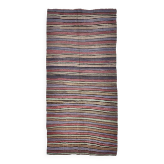 Tapis Kilim à rayures bleues et vertes 146x288 cm SK 241322
