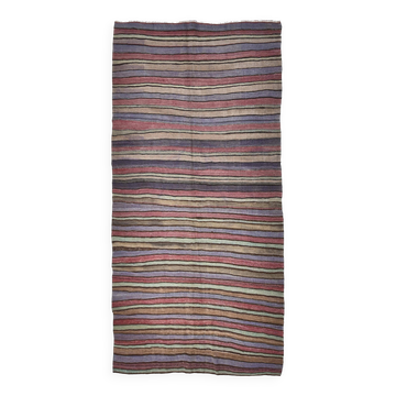 Blue & Green Striped Kilim Rug 146x288Cm SK 241322