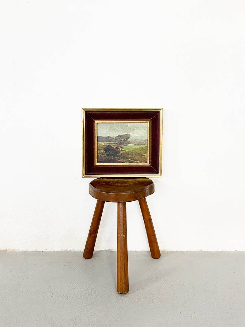 Painting “Countryside Landscape”, oil on hardboard, signed.