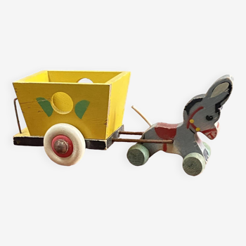 Old toy donkey with cart