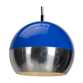 Blue and chrome space age pendant lamp