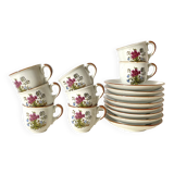 80s flowery stoneware cups