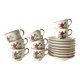 80s flowery stoneware cups