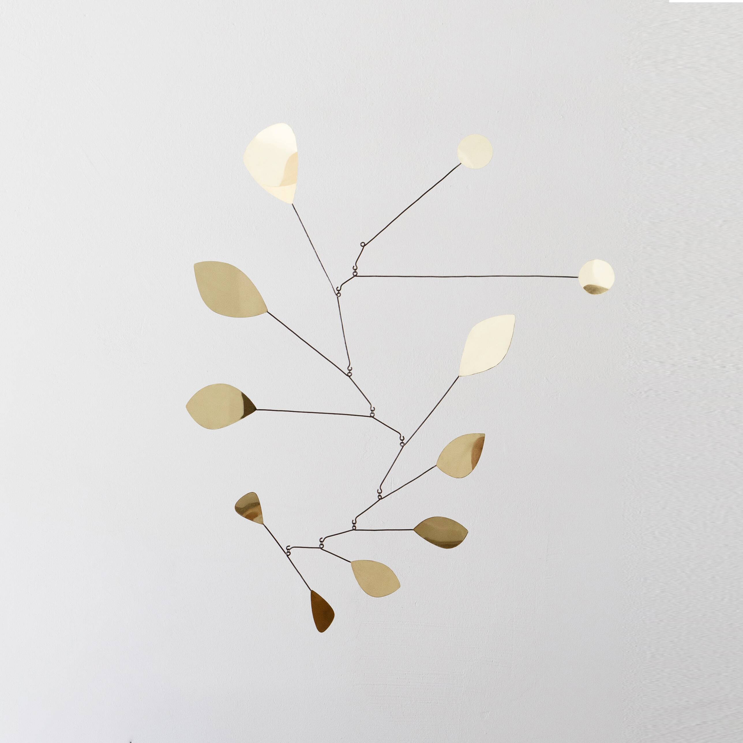 Large brass petal mobile