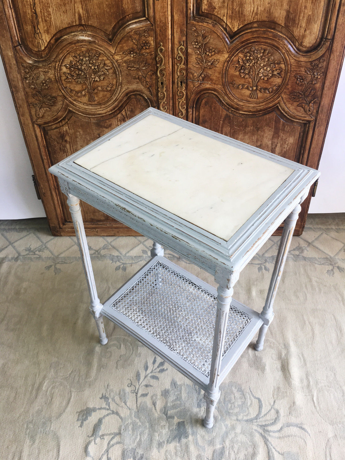 Table top white marble Louis XVI style