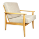 Vintage Danish armchair, 1970s, beige boucle - light wood - 2 pieces available
