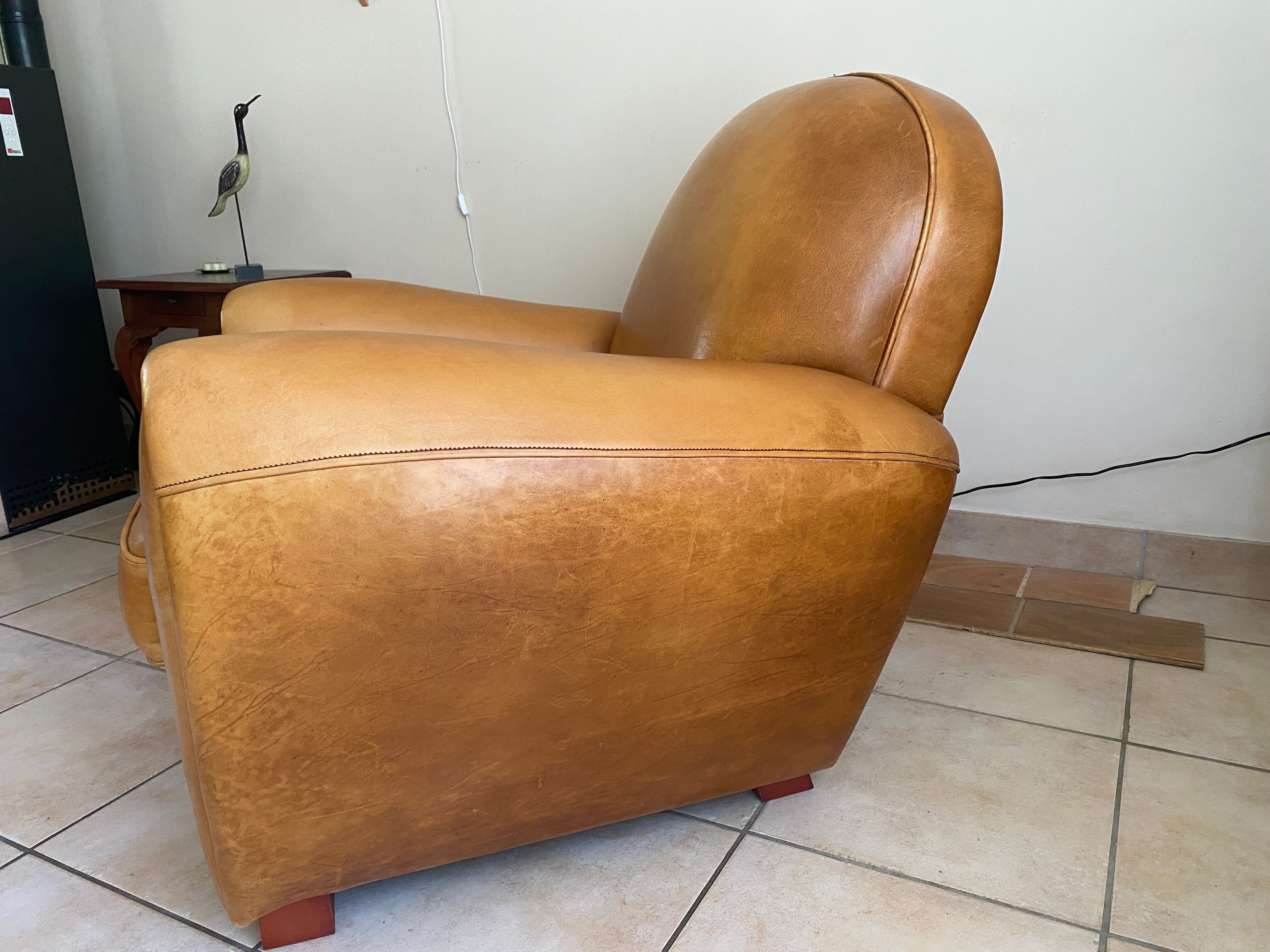 Leather club armchair