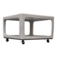Vintage,white cubed side or coffee tableon wheels