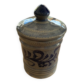 Blue stoneware pot