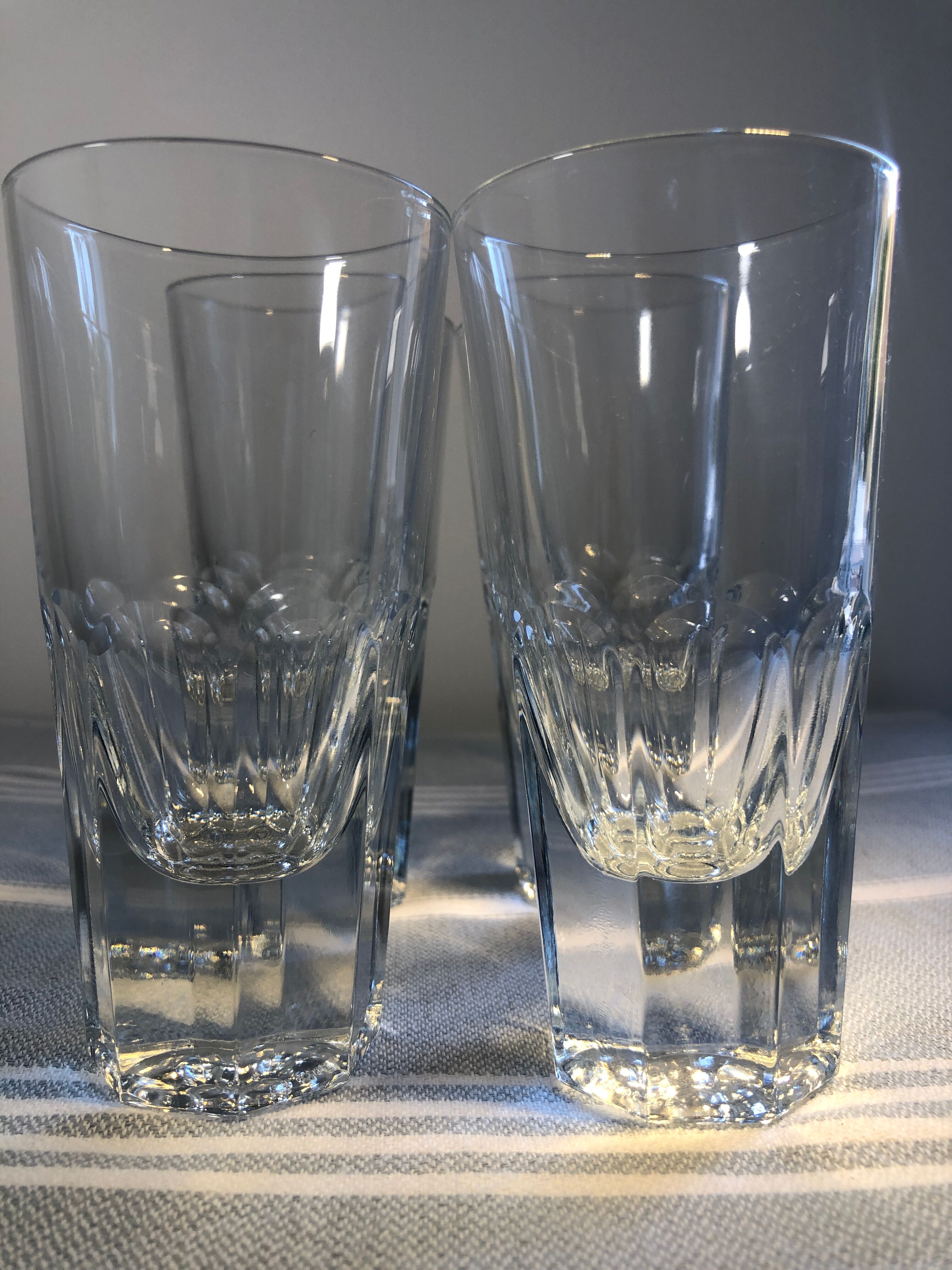 4 vintage cut glass aperitif glasses