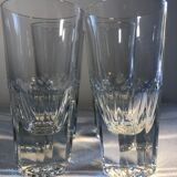 4 vintage cut glass aperitif glasses