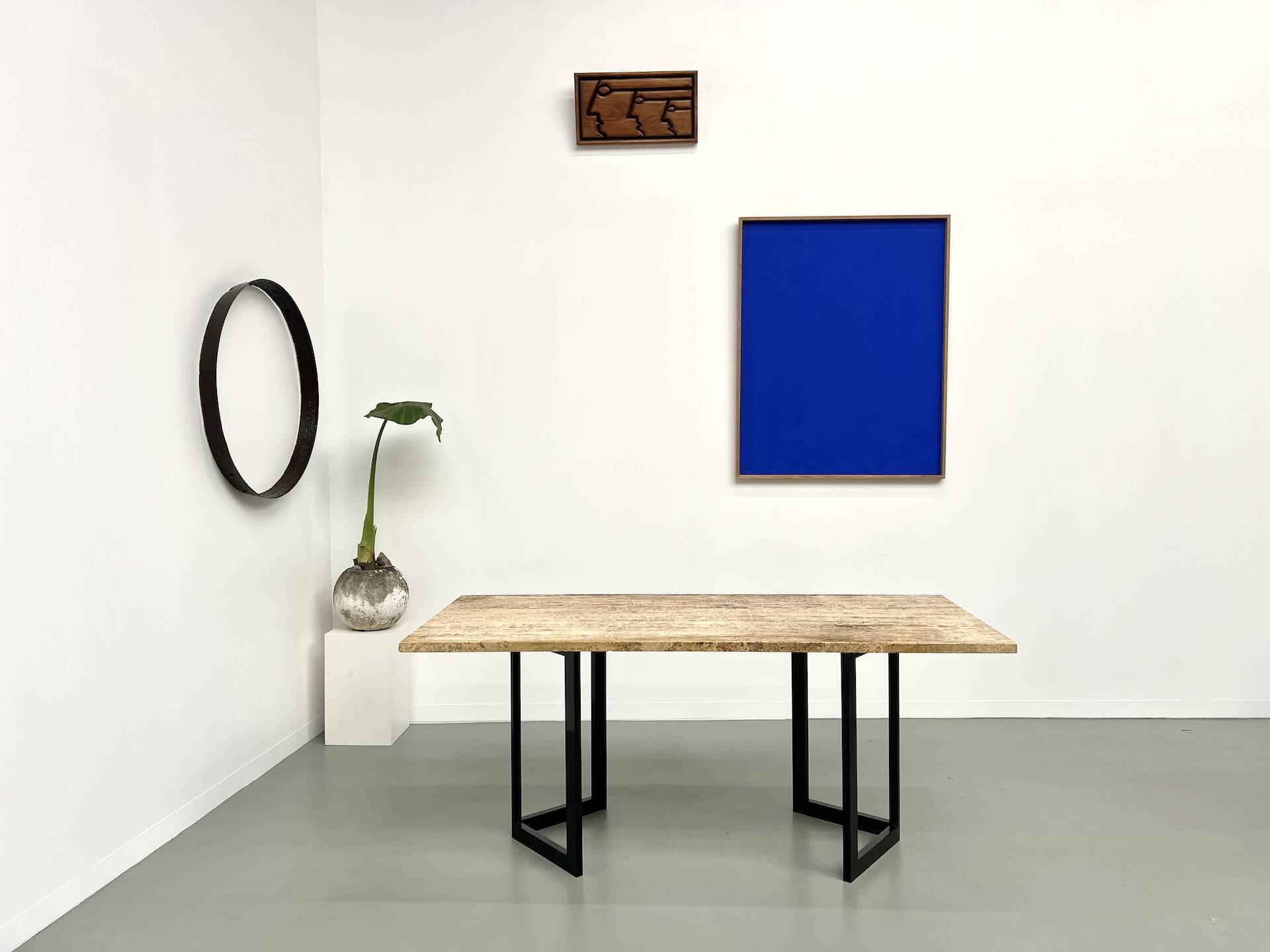 Table à manger en travertin, Italie, circa 1970