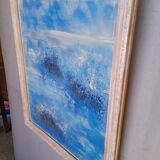 Oil painting on canvas signed abstract ep 1960