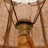 Louis Sognot vintage bamboo rattan floor lamp