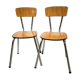 Pair of chairs in brown Formica
