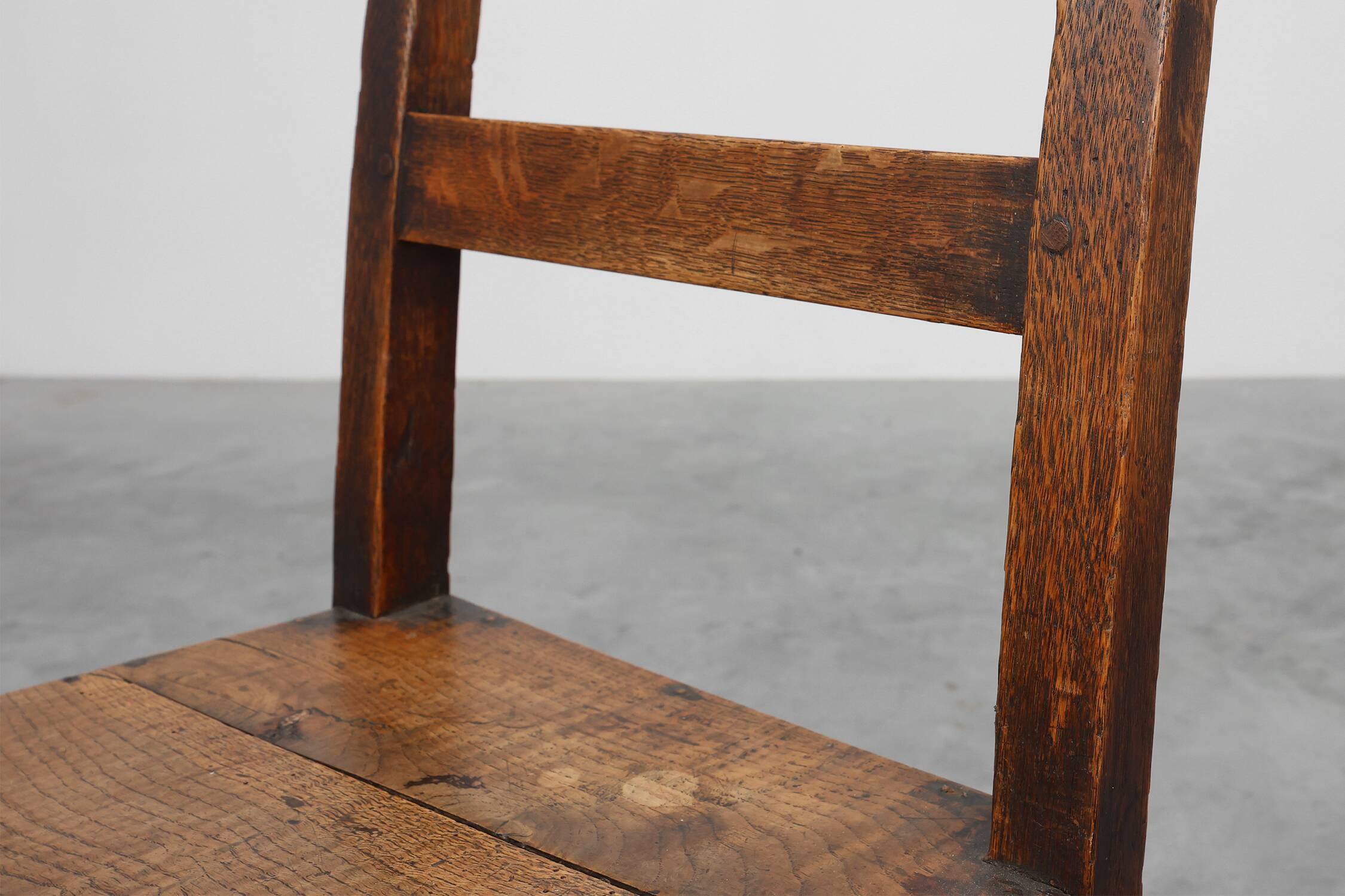 Antique oak late 19th century oak side chair, Belgium