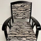 Armchair style Louis XV zebra