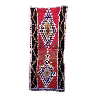 Moroccan carpet Boucherouite colored - 88 x 209 cm