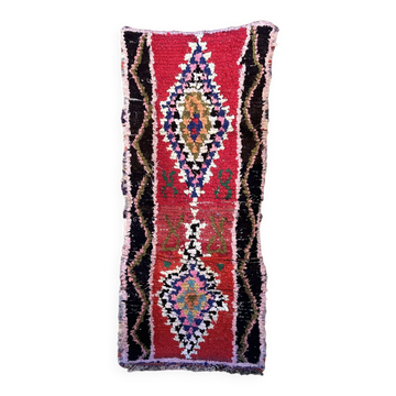 Tapis Marocain Boucherouite coloré - 88 x 209 cm