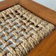 Teak wood coffee table with braided rope, Audoux-Minet 1950