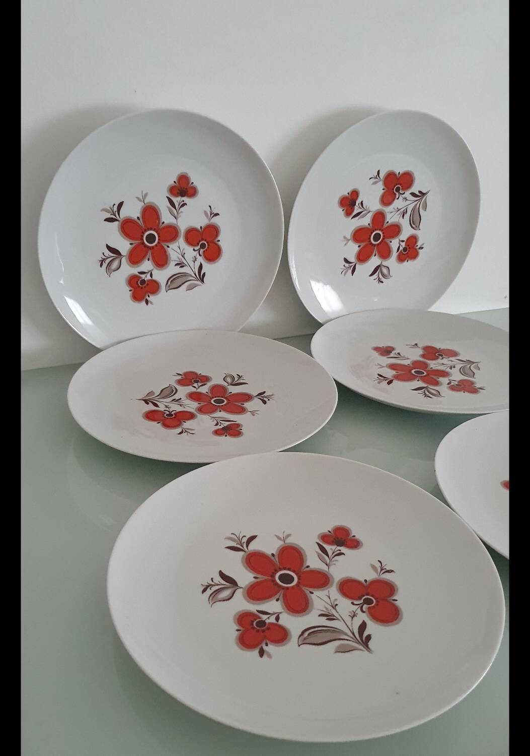 Set of 6 flat plates - Arzberg earthenware factory - 1960/70