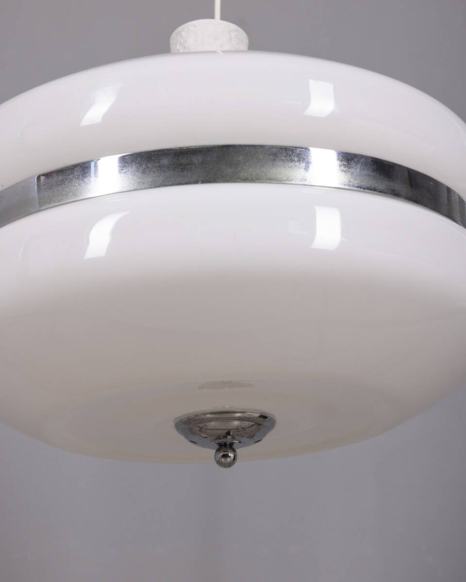 Vintage 1970s white plastic chandelier, Italian design