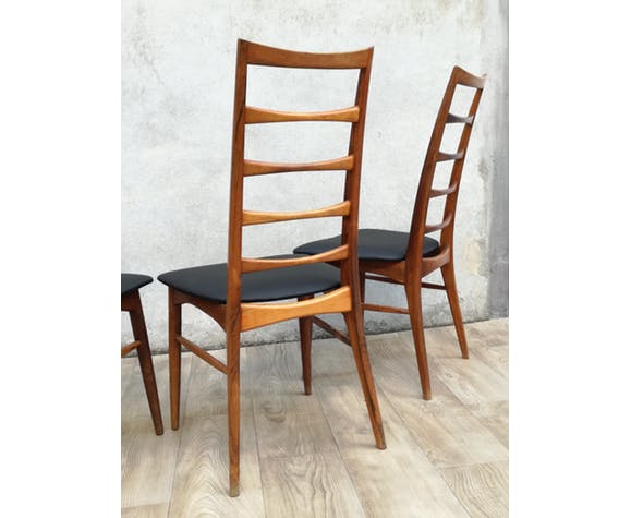 Set of 4 Scandinavian chairs model Liz in rosewood by Niels Koefoed