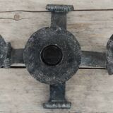 Pair of wrought iron candlesticks