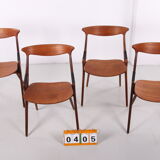 Set of 4 teak chairs model 17, Arne Hovmand Olsen for Mogens Kold, 1950s